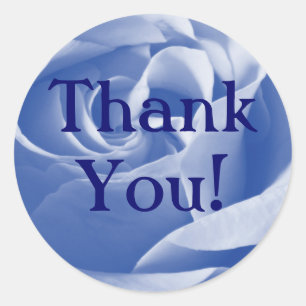 Blue Rose, danke! Runder Aufkleber