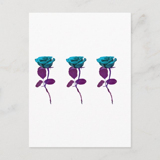 Blue Rose Design - Moderne Kunst Postkarte (Vorderseite)