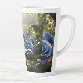 Blue Rose Elegante Custom Romantic Floral Milchtasse
