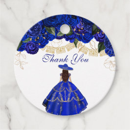 Blue Rose Elegante Floral Charro Quinceanera Gefal Geschenkanhänger