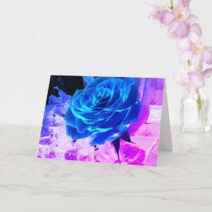 Blue Rose Fantasy Grußkarte Leere Innen Karte