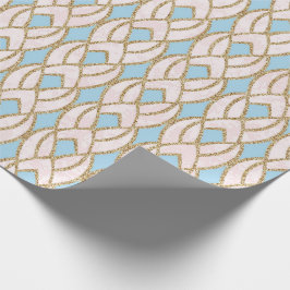 Blue Rose Gold Glitzer Baroque Antonietta Glam Geschenkpapier