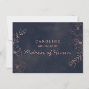 Blue Rose Gold Matron of Honorar Vorschlag Card