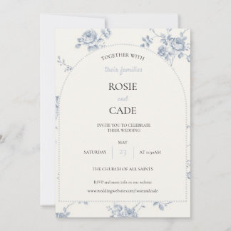 Blue Rose Hochzeit  Einladung