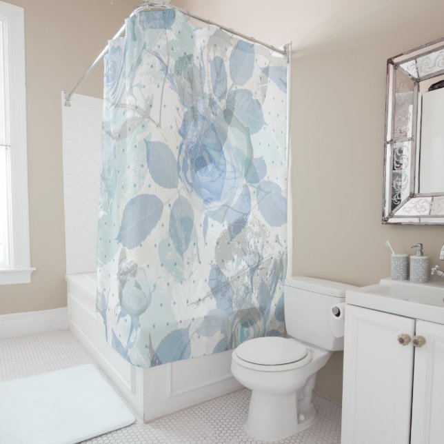 Blue Rose Luxus Design Duschvorhang (Beispiel)
