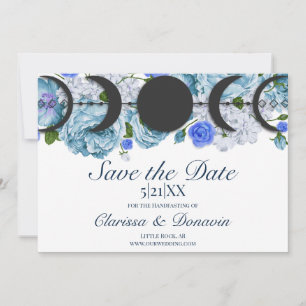 Blue Rose Moon Phase Wiccan Handfastings Save The Date