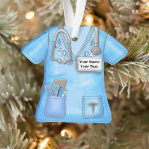 Blue Rose Nurse Acrylic Ornament