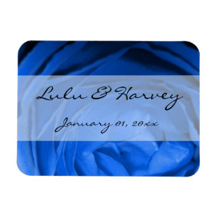 Blue Rose Personal Wedding Magnet