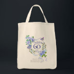 Blue Rose Ribbon 60th Birthday Tragetasche<br><div class="desc">Lovely and elegant rose with butterfly.</div>