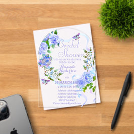 Blue Rose Romantics Bridal Acryllic Einladung