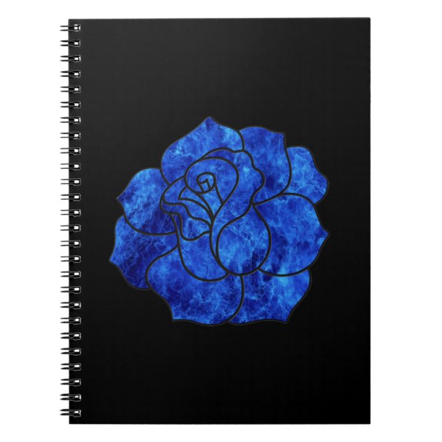 Blue Rose Spiral Notebook Notizblock (Vorderseite)