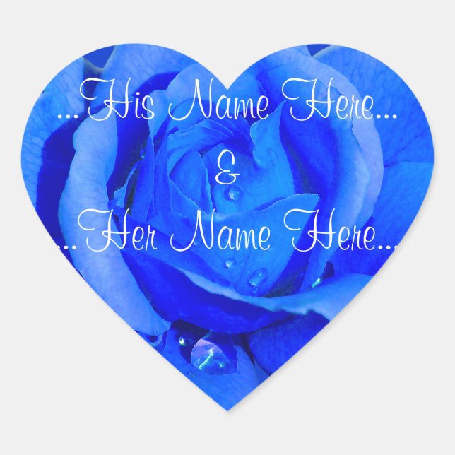 Blue Rose Stickers Romantische Rose Hochzeitsticke (Vorderseite)
