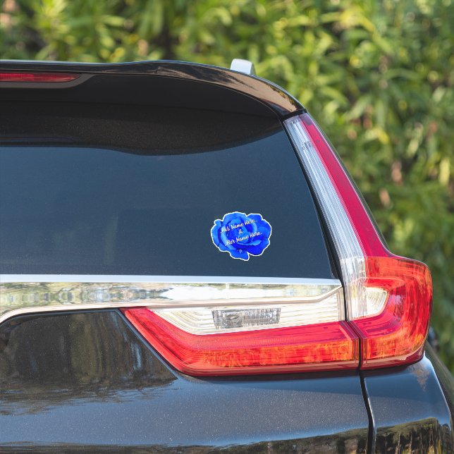 Blue Rose Stickers Romantische Rose Wedding Decal Aufkleber (Auto Seite)