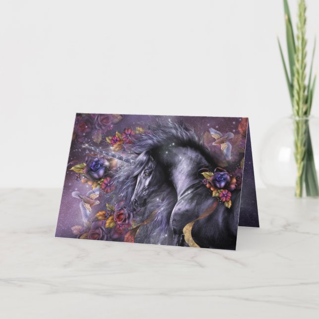 Blue Rose Unicorn Designer Card Karte (Vorderseite)