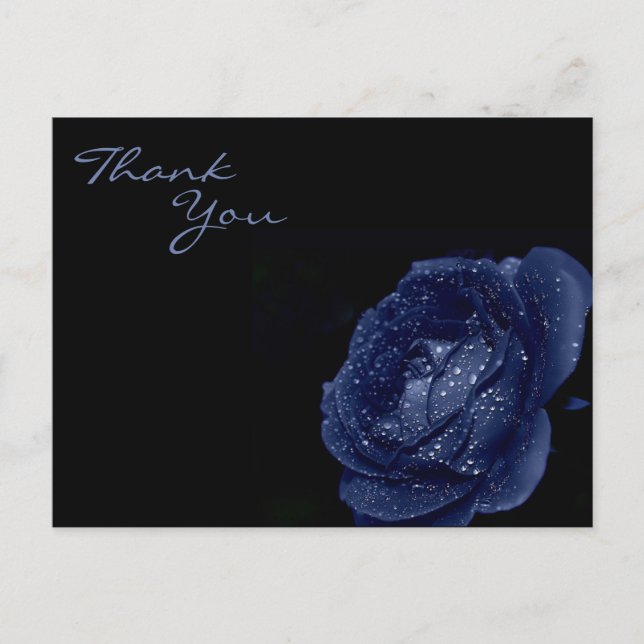 Blue Rose Vielen Dank Postkarte (Vorderseite)