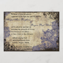 Blue Rose Vintage Hochzeit Einladung