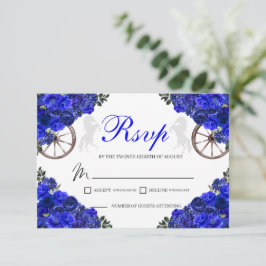 Blue Rose Western Quinceanera UAWG Enclosure Card RSVP Karte