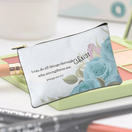 Blue Roses Personalized Faith-Based Zubehörtasche