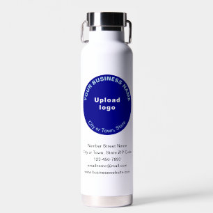 Blue Round Business Brand auf isoliert Trinkflasche