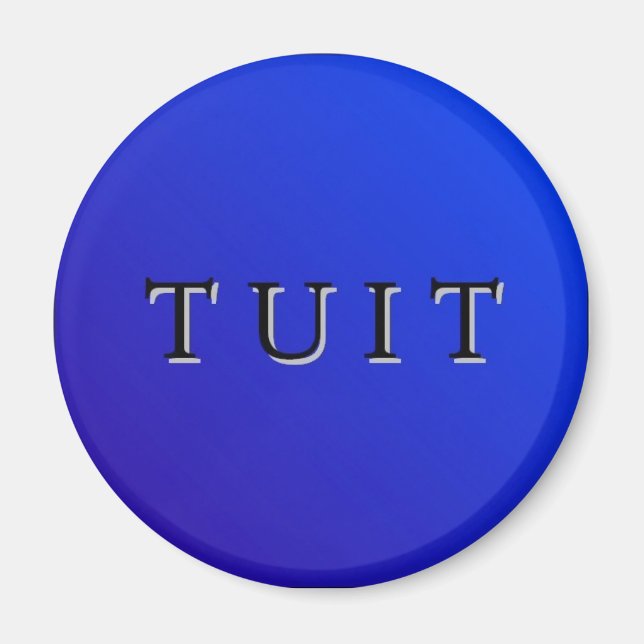 Blue Round Tuit Magnet (Vorne)