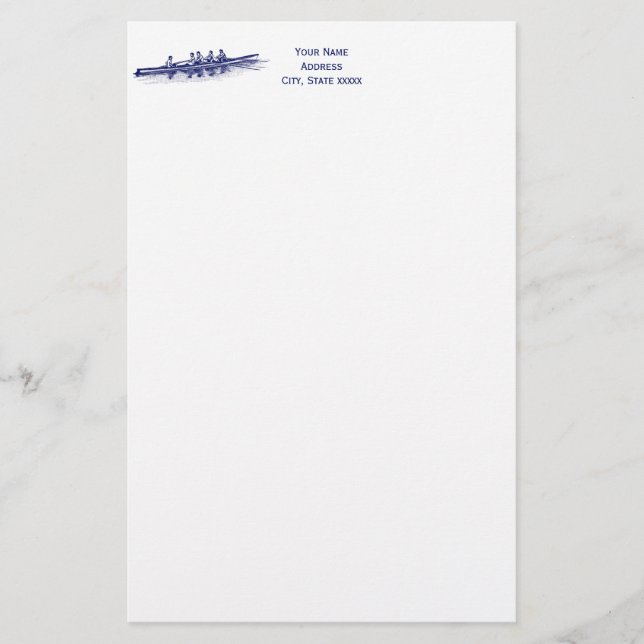 Blue Rowers Crew Team Wassersport Briefpapier (Vorderseite)