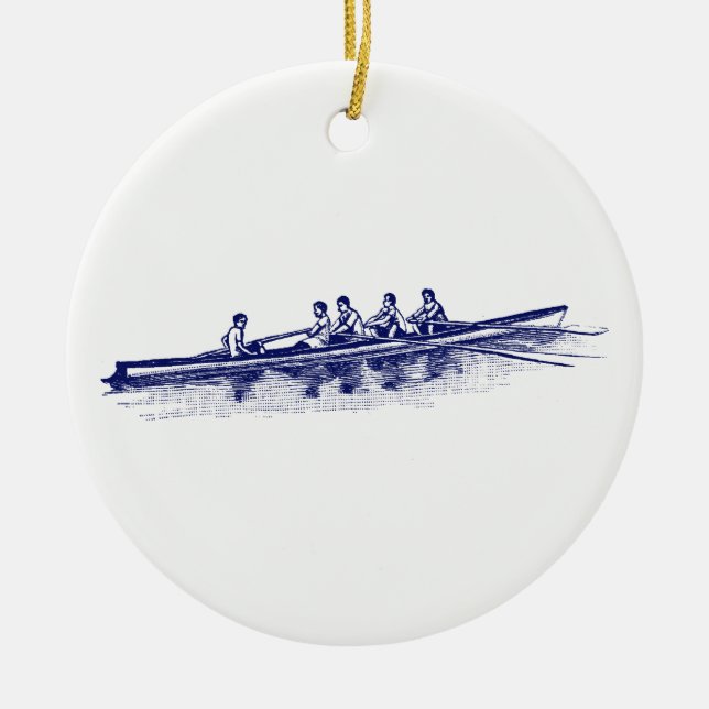 Blue Rowers Crew Team Wassersport Keramik Ornament (Vorne)