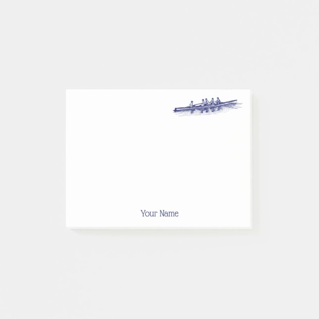 Blue Rowers Crew Team Wassersport Post-it Klebezettel (Vorderseite)