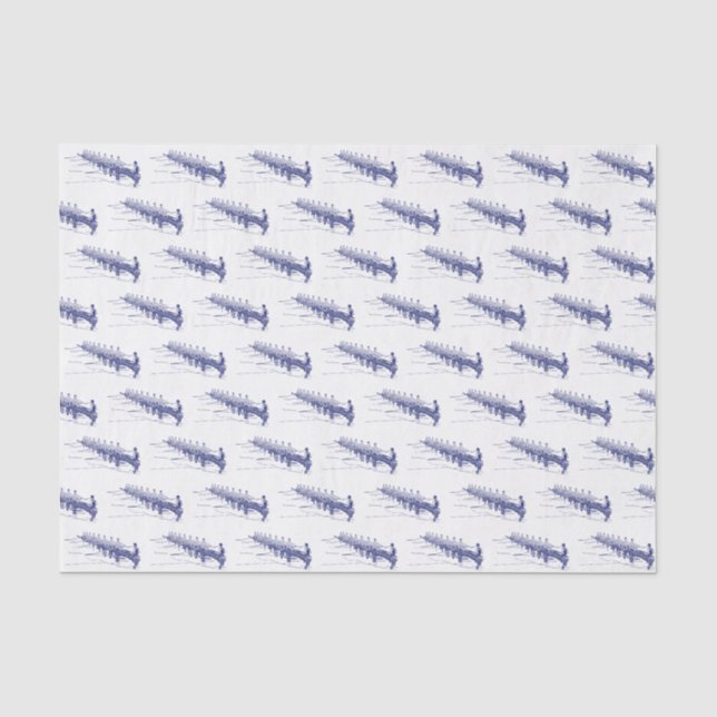 Blue Rowers Crew Team Wassersport Seidenpapier (Vorderseite)