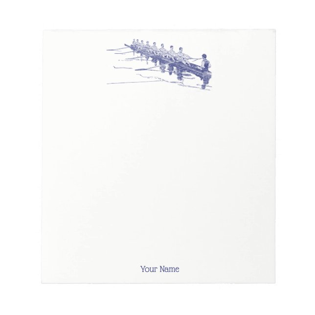 Blue Rowers Crew Team Water Sports #3 Notizblock (Vorderseite)