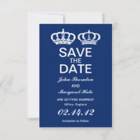 Blue Royal Couple Save the Date