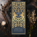 Blue Royal Lion Medieval Gold Wedding Einladung<br><div class="desc">Feiern Sie Ihren besonderen Tag mit diesem Royal Lion Medieval Gold Sword Wedding Design. Das Gold in diesem Design ist keine echte Folie. Sie können dies durch einen Klick auf "PERSONALISIEREN" weiter anpassen.</div>