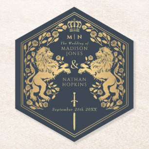 Blue Royal Lion Mittelalterliche Hochzeit Untersetzer