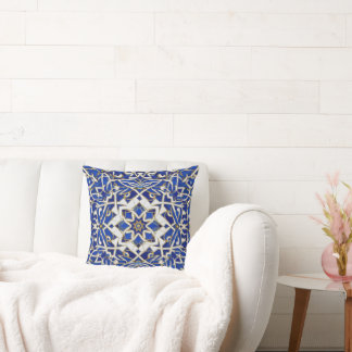 blue royal mosaic kissen