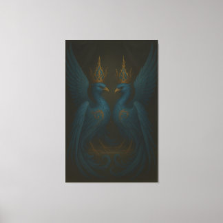 Blue Royal Phoenix Duo · Luxus-Leinwanddruck Leinwanddruck