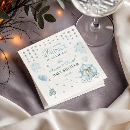 Blue Royal Prince Watercolor Carriage Party  Serviette