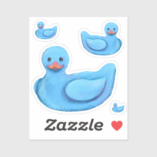 Blue  Rubber Ducks Aufkleber (Blatt)