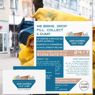 Blue Rubbish Skip Design, Skip/Dumpster Company Flyer