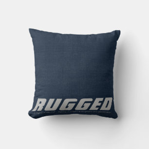 Blue RUGGED hart entschlossen männliches Kissen Ki