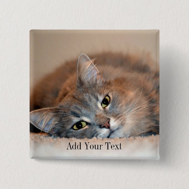 Blue Russian Cat Long Hairs by Shirley Taylor Button (Vorderseite)
