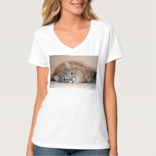 Blue Russian Cat Long Hairs by Shirley Taylor T-Shirt