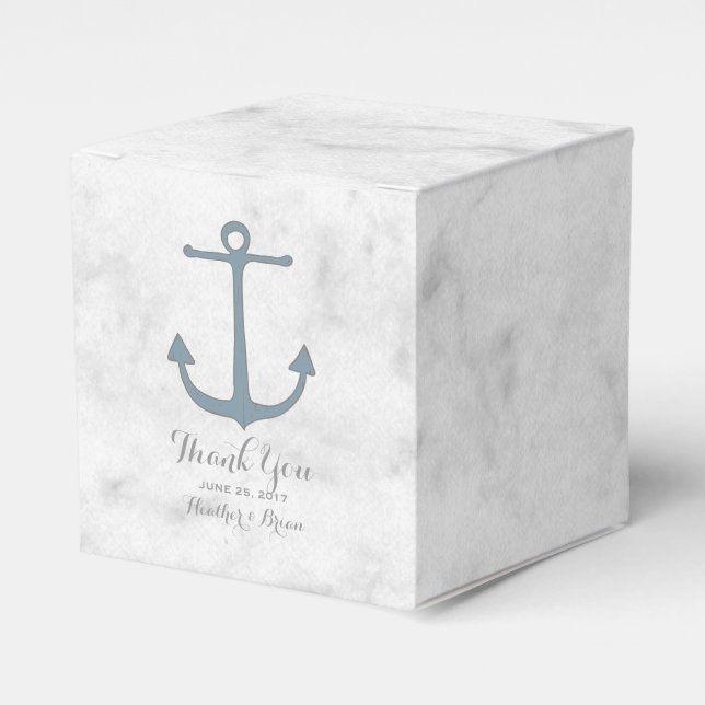 Blue Rustic Anchor Wedding Geschenkschachtel (Vorderseite)