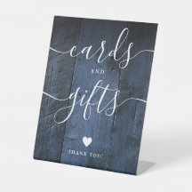 Blue Rustic Barn Wood Script Karten und Geschenke