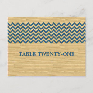 Blue Rustic Chevron Numéro de table Carte postale