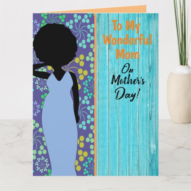 Blue Rustic Floral American Mother Day Karte (Vorderseite)