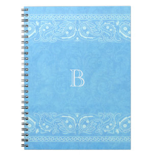 Blue Rustic Paisley Country Western Einfache Elega Notizblock