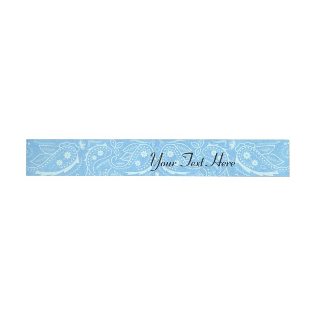 Blue Rustic Paisley Country Western Einladung Rundum-Adressaufkleber (Person)