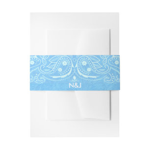 Blue Rustic Paisley Country Western Wedding Einladungsbanderole