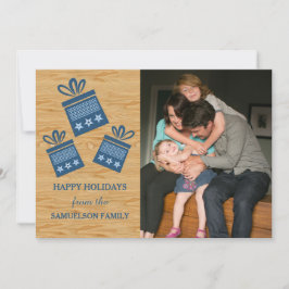 Blue Rustic präsentiert Holiday Foto Flat Card Feiertagskarte