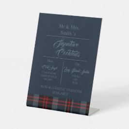 Blue Rustic Scottish Tartan Wedding Sockelschild