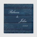 Blue Rustic Wedding Favor-Magnet Magnet<br><div class="desc">For further customization,  please click the "customize further" link and use the design tool to modify this template. If you need matching items,  please look at the full collection.</div>